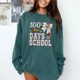 100 Days Of School Baseball 100th Day Of School Coquette Bow Comfort Colors Sweatshirt Chalky Mint