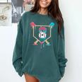 Baseball 8 Year Old Ice Cream Drip 8th Birthday Boys Player Comfort Colors Sweatshirt Chalky Mint