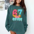 Baseball Drip Number 67 Player Trendy 6 7 Meme Comfort Colors Sweatshirt Chalky Mint