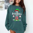 The Baseball Elf Christmas Sport Lovers Xmas Elf Comfort Colors Sweatshirt Chalky Mint