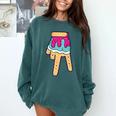 Baseball Ice Cream Drip Home Plate Glove Respect Drip 2 Side Comfort Colors Sweatshirt Chalky Mint