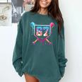 Baseball Ice Cream Drip Number 67 Player 67th Birthday Comfort Colors Sweatshirt Chalky Mint