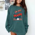 In My Baseball Mom Era Groovy Mom Baseball Mama Mother's Day Comfort Colors Sweatshirt Chalky Mint
