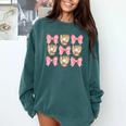 Baseball Mom Sister Tween Teen Girl Girly Pink Bow Preppy Comfort Colors Sweatshirt Chalky Mint