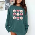 Baseballs And Bows Coquette Baseball Mom Baseball Coach Girl Comfort Colors Sweatshirt Chalky Mint Baseballs And Bows Coquette Baseball Mom Baseball Coach Girl Comfort Colors Sweatshirt Chalky Mint