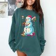 Christmas Baseball Snowman Drip For Boys Men Girls Women Comfort Colors Sweatshirt Chalky Mint