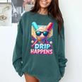 Drip Happens Baseball Ice Cream Bat And Ball With Sunglasses Comfort Colors Sweatshirt Chalky Mint Drip Happens Baseball Ice Cream Bat And Ball With Sunglasses Comfort Colors Sweatshirt Chalky Mint
