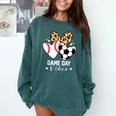 Game Day Vibes Soccer Baseball Mom Heart Comfort Colors Sweatshirt Chalky Mint