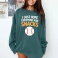 I Just Hope Everyone Has Snacks Baseball Game Day Fan Comfort Colors Sweatshirt Chalky Mint I Just Hope Everyone Has Snacks Baseball Game Day Fan Comfort Colors Sweatshirt Chalky Mint