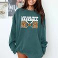 Loud And Proud Baseball Mom Leopard Mama Loves Comfort Colors Sweatshirt Chalky Mint
