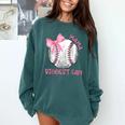 Mama Biggest Fan Coquette Bow Baseball Mom Fan Mother's Day Comfort Colors Sweatshirt Chalky Mint Mama Biggest Fan Coquette Bow Baseball Mom Fan Mother's Day Comfort Colors Sweatshirt Chalky Mint