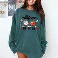 Mom Of Both Basketball Baseball Mom Comfort Colors Sweatshirt Chalky Mint