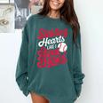 Stealing Hearts Like I Steal Bases Cute Baseball Boys Comfort Colors Sweatshirt Chalky Mint