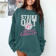 Strike Out Breast Cancer Baseball Warrior Comfort Colors Sweatshirt Chalky Mint