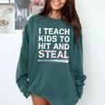 I Teach Kids To Hit And Steal Baseball Coach Sport Lover Men Comfort Colors Sweatshirt Chalky Mint I Teach Kids To Hit And Steal Baseball Coach Sport Lover Men Comfort Colors Sweatshirt Chalky Mint