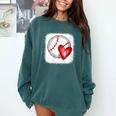 Womens Bleached Custom Baseball Mom Number 4 Heart For Mom Comfort Colors Sweatshirt Chalky Mint