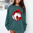 Womens Custom Baseball Mom Number 7 Heart For Mom Mommy Comfort Colors Sweatshirt Chalky Mint Womens Custom Baseball Mom Number 7 Heart For Mom Mommy Comfort Colors Sweatshirt Chalky Mint