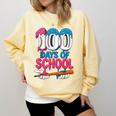 100 Days Of School Baseball Drip Bat 100th Day Of School Boy Comfort Colors Sweatshirt Blue Spruce