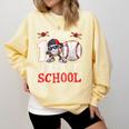 100 Days Of School Dabbing Baseball Hit Student Kids Boys Comfort Colors Sweatshirt Blue Spruce