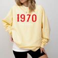 55 Year Old 1970 Classic Baseball Fan 55th Birthday Comfort Colors Sweatshirt Blue Spruce