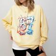 6 7 Baseball Six Seven Meme 67 Hands Kids Men Women Comfort Colors Sweatshirt Blue Spruce