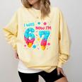 I Was 6 Now I'm 7 67 Birthday Baseball Drip 7 Year Old Comfort Colors Sweatshirt Blue Spruce I Was 6 Now I'm 7 67 Birthday Baseball Drip 7 Year Old Comfort Colors Sweatshirt Blue Spruce