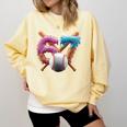 67 Baseball Ice Cream Drip Kids Youth Comfort Colors Sweatshirt Blue Spruce