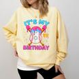 8th Birthday Baseball 8 Year Old Ice Cream Drip Boy Baseball Comfort Colors Sweatshirt Blue Spruce