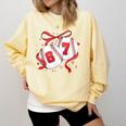 Baseball 67 Six Seven Gen Alpha Meme Valentine's Day Comfort Colors Sweatshirt Blue Spruce