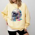 Baseball Catcher Mask Ice Cream Dripping Baseball Boys Comfort Colors Sweatshirt Blue Spruce
