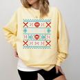 Baseball Catcher Ugly Christmas Sweater Pattern Sports Xmas Comfort Colors Sweatshirt Blue Spruce