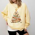 Baseball Christmas Tree Light Xmas Baseball Comfort Colors Sweatshirt Blue Spruce