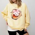 Baseball Drip Ice Cream Coquette Pink Bow Baseball Player Comfort Colors Sweatshirt Blue Spruce