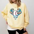 Baseball Drip Ice Cream Strong Character Comfort Colors Sweatshirt Blue Spruce Baseball Drip Ice Cream Strong Character Comfort Colors Sweatshirt Blue Spruce