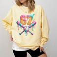 Baseball Drip Number 67 Player Comfort Colors Sweatshirt Blue Spruce Baseball Drip Number 67 Player Comfort Colors Sweatshirt Blue Spruce