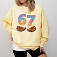 Baseball Drip Number 67 Player Six Seven Meme Comfort Colors Sweatshirt Blue Spruce