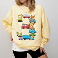 Baseball Ice Cream Drip Vehicles Youth Baseball Drip Comfort Colors Sweatshirt Blue Spruce