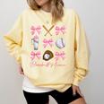 Baseball Mama Era Bows Baseball Mom Women Comfort Colors Sweatshirt Blue Spruce Baseball Mama Era Bows Baseball Mom Women Comfort Colors Sweatshirt Blue Spruce