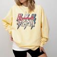 Baseball Mama Lightning Bolt Checkered Varsity Mother's Day Comfort Colors Sweatshirt Blue Spruce