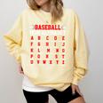 Baseball Mom Alphabet Parent Mama Player Game Sport Fan Comfort Colors Sweatshirt Blue Spruce