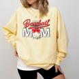 Baseball Mom Coquette Pink Bow Baseball Mama Premium Comfort Colors Sweatshirt Blue Spruce