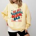 In My Baseball Mom Era Groovy Mom Baseball Mama Mother's Day Comfort Colors Sweatshirt Blue Spruce