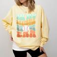 In My Baseball Mom Era Retro Groovy Style Sports Mama Comfort Colors Sweatshirt Blue Spruce