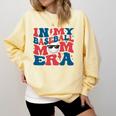 In My Baseball Mom Era Smile Face Retro Comfort Colors Sweatshirt Blue Spruce