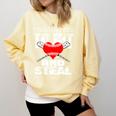 Baseball Mom Humor I Teach My Kids To Hit And Steal Comfort Colors Sweatshirt Blue Spruce