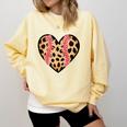 Baseball Mom Leopard Heart Valentine Day Mother Day Comfort Colors Sweatshirt Blue Spruce