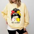 Baseball Mom Softball Mom Of Both Messy Bun Mother's Day Comfort Colors Sweatshirt Blue Spruce Baseball Mom Softball Mom Of Both Messy Bun Mother's Day Comfort Colors Sweatshirt Blue Spruce