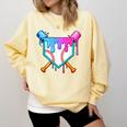 Baseball Sport Respect The Drip Boys Baseball Comfort Colors Sweatshirt Blue Spruce