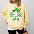 Boys St Patricks Day Baseball Player Pitcher Coach Kids Comfort Colors Sweatshirt Blue Spruce