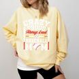 Crazy Proud Always Loud Baseball Mom Mother's Day Premium Comfort Colors Sweatshirt Blue Spruce